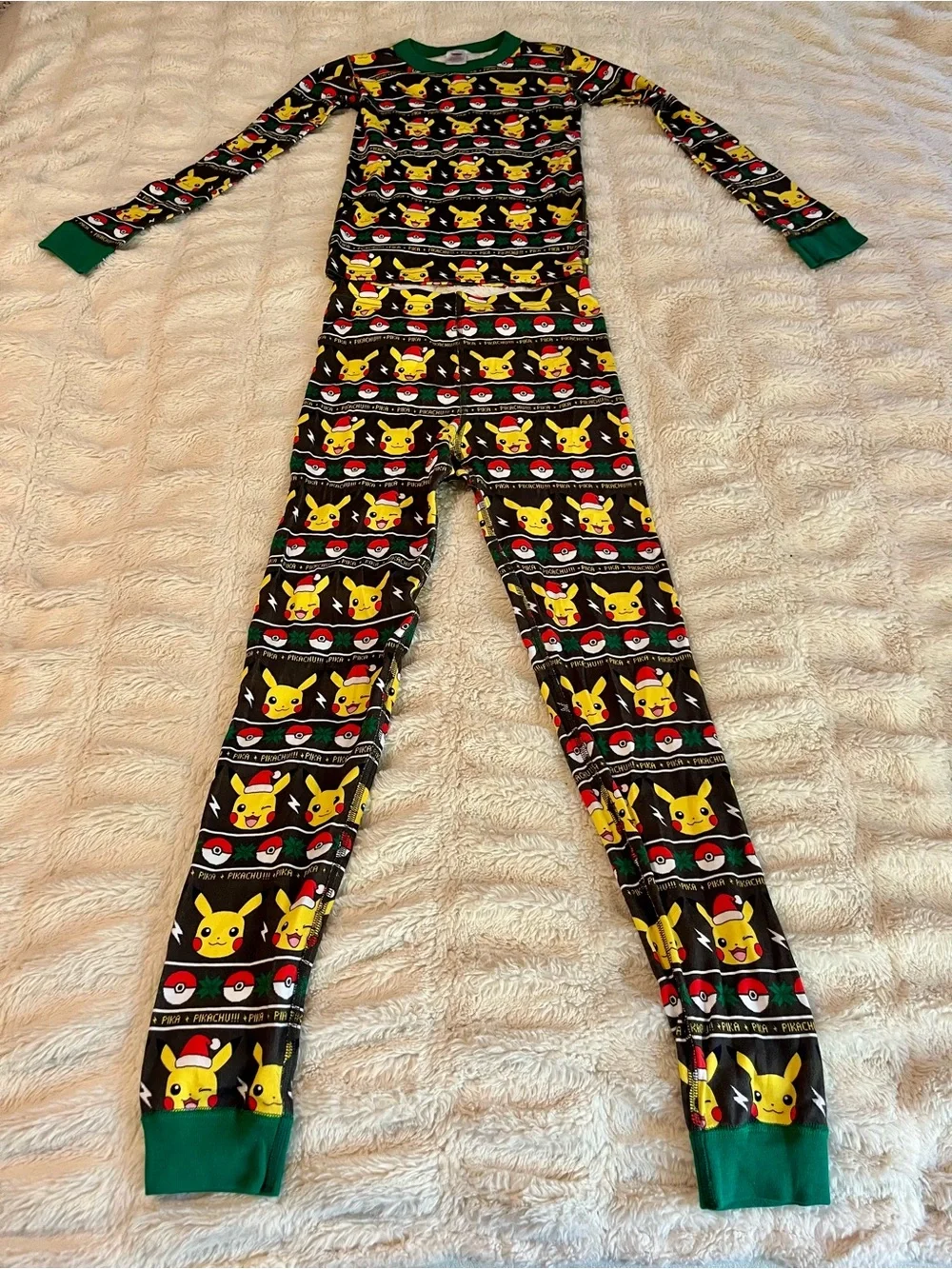 Hanna Andersson Pokémon Pikachu Christmas Pajamas Boys Size 12